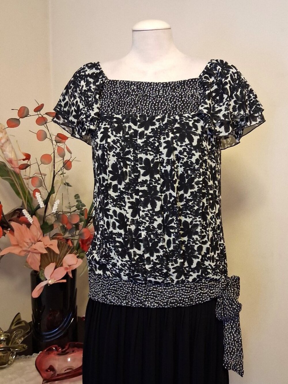 NWOT APT.9 Pleated Lined Tunic Well Tailored Quality Summer Blouse 8
